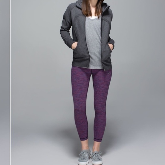 LULULEMON Wunder Under Crop II Diamond Jacquard Space Dye Blue Purple S… - Picture 2 of 14